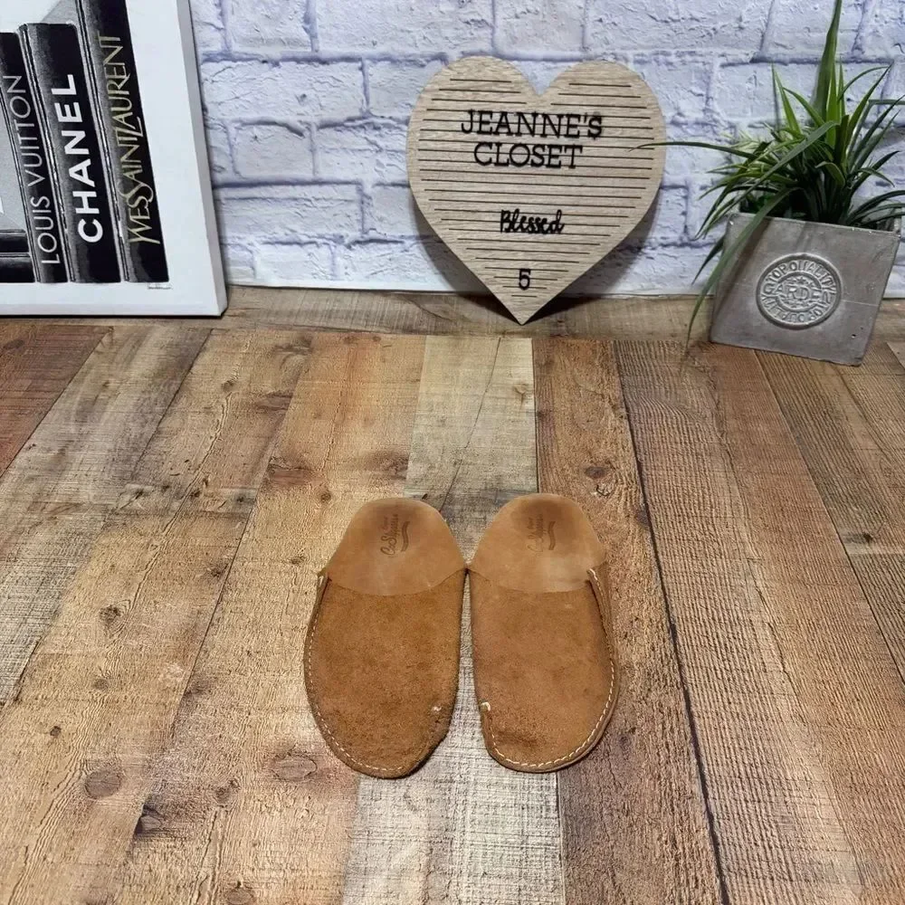 CP Slippers Minimalist Tan Leather Slippers Pre owned good condition